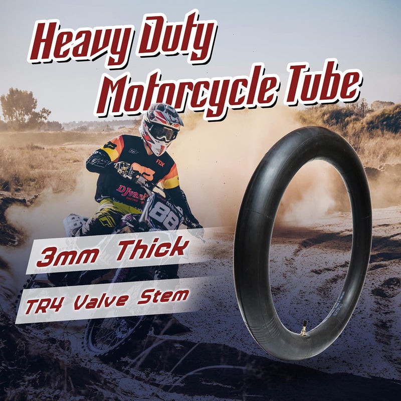 PIVOTRAX-100/90-19 (4.10 X 19) Heavy Duty Motorcycle Tube - 3mm Thick - TR4 Valve - Image 2